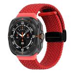 For Samsung Galaxy Watch Ultra 47mm Fold Magnetic Buckle Braided Watch Band(Red)