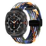 For Samsung Galaxy Watch Ultra 47mm Fold Magnetic Buckle Braided Watch Band(Denim)