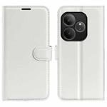 For Realme GT 6 5G Litchi Texture Horizontal Flip Leather Phone Case with Holder(White)