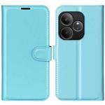 For Realme GT 6 5G Litchi Texture Horizontal Flip Leather Phone Case with Holder(Blue)