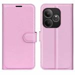 For Realme GT 6 5G Litchi Texture Horizontal Flip Leather Phone Case with Holder(Pink)