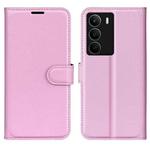 For Realme C71 4G Litchi Texture Horizontal Flip Leather Phone Case with Holder(Pink)