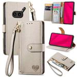 For Nothing Phone 2a Plus Love Zipper Lanyard Leather Phone Case(Gray)