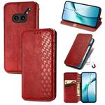 For Nothing Phone 2a Plus Cubic Grid Pressed Magnetic Leather Phone Case(Red)