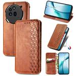 For Nothing Phone 3a Cubic Grid Pressed Magnetic Leather Phone Case(Brown)