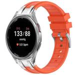 For Samsung Galaxy Watch 7 40 / 44mm 20mm Quick Release Silver Buckle Royal Silicone Watch Band(Orange)