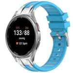 For Samsung Galaxy Watch 7 40 / 44mm 20mm Quick Release Silver Buckle Royal Silicone Watch Band(Sky Blue)