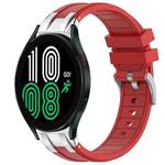 For Samsung Galaxy Watch 4 40 / 44mm 20mm Quick Release Silver Buckle Royal Silicone Watch Band(Red)