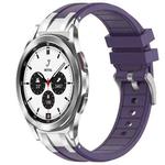 For Samsung Galaxy Watch 4 Classic 42 / 46mm 20mm Quick Release Silver Buckle Royal Silicone Watch Band(Purple)