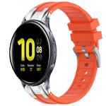 For Samsung Galaxy Watch Active 2 20mm Quick Release Silver Buckle Royal Silicone Watch Band(Orange)