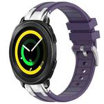 For Samsung Gear Sport 20mm Quick Release Silver Buckle Royal Silicone Watch Band(Purple)