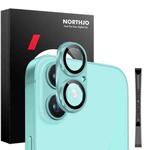 For iPhone 16 / 16 Plus NORTHJO Matte Camera Lens Protector Tempered Glass Rear Lens Film(Cyan)