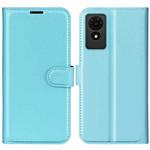 For TCL 501 Litchi Texture Horizontal Flip Leather Phone Case with Holder(Blue)