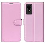 For TCL 501 Litchi Texture Horizontal Flip Leather Phone Case with Holder(Pink)