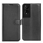 For TCL 50 5G Litchi Texture Horizontal Flip Leather Phone Case with Holder(Black)