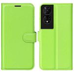 For TCL 50 5G Litchi Texture Horizontal Flip Leather Phone Case with Holder(Green)