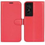 For TCL 50 SE Litchi Texture Horizontal Flip Leather Phone Case with Holder(Red)