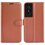 For TCL 50 SE Litchi Texture Horizontal Flip Leather Phone Case with Holder(Brown)