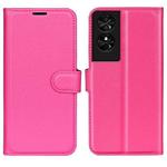 For TCL 50 SE Litchi Texture Horizontal Flip Leather Phone Case with Holder(Rose red)