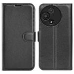 For TCL 60R 5G / 60 5G Litchi Texture Horizontal Flip Leather Phone Case with Holder(Black)