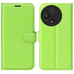 For TCL 60R 5G / 60 5G Litchi Texture Horizontal Flip Leather Phone Case with Holder(Green)