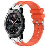 For Samsung Galaxy Gear S3 Frontier 22mm Quick Release Silver Buckle Royal Silicone Watch Band(Orange)