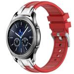 For Samsung Galaxy Gear S3 Classic 22mm Quick Release Silver Buckle Royal Silicone Watch Band(Red)