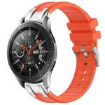 For Samsung Galaxy Watch 46mm 22mm Quick Release Silver Buckle Royal Silicone Watch Band(Orange)