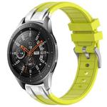 For Samsung Galaxy Watch 46mm 22mm Quick Release Silver Buckle Royal Silicone Watch Band(Vital Yellow)