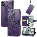 For Nothing CMF Phone 1 Butterfly Love Flower Embossed Leather Phone Case(Purple)