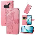 For Nothing Phone 2a Plus Butterfly Love Flower Embossed Leather Phone Case(Pink)