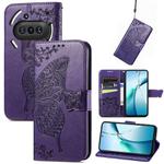 For Nothing Phone 3a Butterfly Love Flower Embossed Leather Phone Case(Purple)