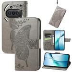 For Nothing Phone 3a Butterfly Love Flower Embossed Leather Phone Case(Gray)
