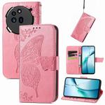 For Nothing Phone 3a Pro Butterfly Love Flower Embossed Leather Phone Case(Pink)