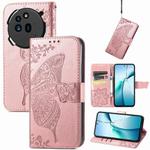 For Nothing Phone 3a Pro Butterfly Love Flower Embossed Leather Phone Case(Rose Gold)
