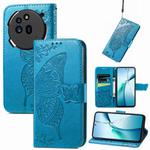 For Nothing Phone 3a Pro Butterfly Love Flower Embossed Leather Phone Case(Blue)
