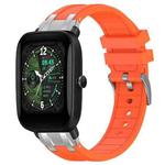 For Amazfit Bip U Quick Release Silver Buckle 20mm Royal Silicone Watch Band(Orange)