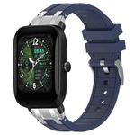 For Amazfit Bip U Quick Release Silver Buckle 20mm Royal Silicone Watch Band(Navy Blue)