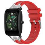 For Amazfit Bip U Quick Release Silver Buckle 20mm Royal Silicone Watch Band(Red)