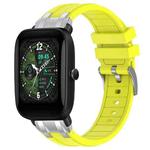 For Amazfit Bip U Quick Release Silver Buckle 20mm Royal Silicone Watch Band(Vital Yellow)