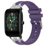 For Amazfit Bip U Quick Release Silver Buckle 20mm Royal Silicone Watch Band(Purple)