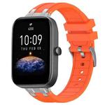 For Amazfit Bip3 Pro Quick Release Silver Buckle 20mm Royal Silicone Watch Band(Orange)