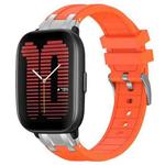 For Amazfit Active Quick Release Silver Buckle 20mm Royal Silicone Watch Band(Orange)