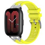 For Amazfit Active Quick Release Silver Buckle 20mm Royal Silicone Watch Band(Vital Yellow)