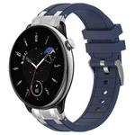 For Amazfit GTR Mini Quick Release Silver Buckle 20mm Royal Silicone Watch Band(Navy Blue)