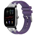 For Amazfit GTS 2 Mini Quick Release Silver Buckle 20mm Royal Silicone Watch Band(Purple)