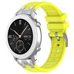 For Amazfit Pop Quick Release Silver Buckle 20mm Royal Silicone Watch Band(Vital Yellow)