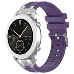 For Amazfit Pop Quick Release Silver Buckle 20mm Royal Silicone Watch Band(Purple)