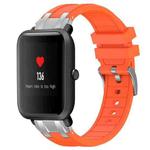 For Amazfit Bip Quick Release Silver Buckle 20mm Royal Silicone Watch Band(Orange)