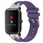 For Amazfit Bip Quick Release Silver Buckle 20mm Royal Silicone Watch Band(Purple)